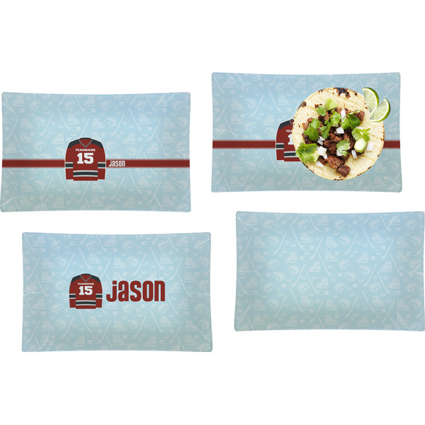 Hockey Set of Rectangular Dinner Plates