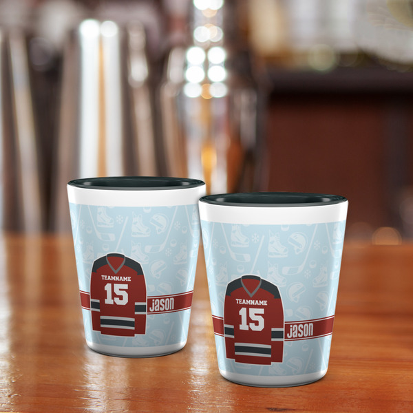 Hockey Shot Glass - Two Tone - LIFESTYLE