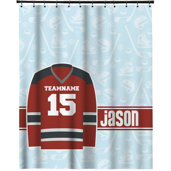 Custom Hockey Extra Long Shower Curtain - 70"x84" (Personalized)