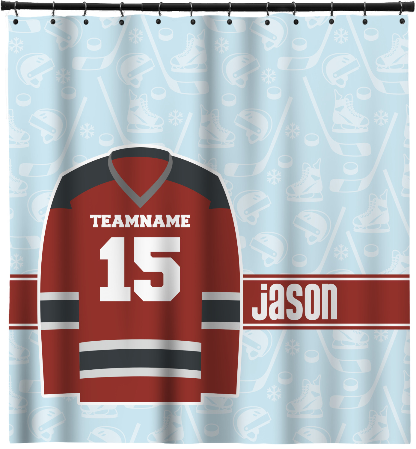 Details about   Hockey Shower Curtain Black Silhouette Match Print for Bathroom 