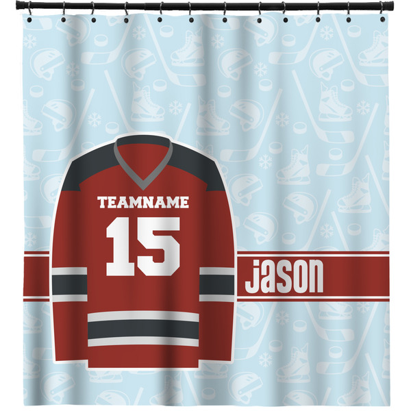 Custom Hockey Shower Curtain - 71" x 74" (Personalized)