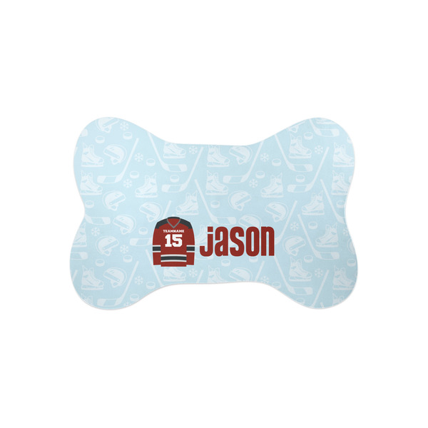 Custom Hockey Bone Shaped Dog Food Mat (Small) (Personalized)