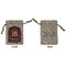 Hockey Small Burlap Gift Bag - Front and Back