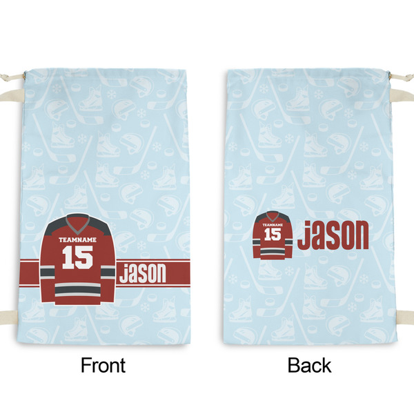 Hockey Small Laundry Bag - Front & Back View
