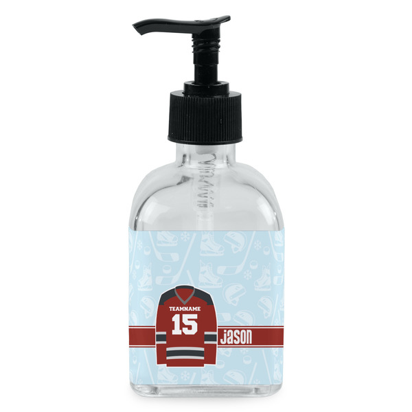 Custom Hockey Glass Soap & Lotion Bottle - Single Bottle (Personalized)