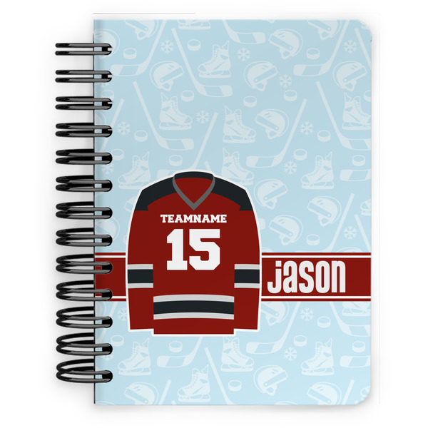Custom Hockey Spiral Notebook - 5x7 w/ Name and Number