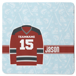 Hockey Square Rubber Backed Coaster (Personalized)