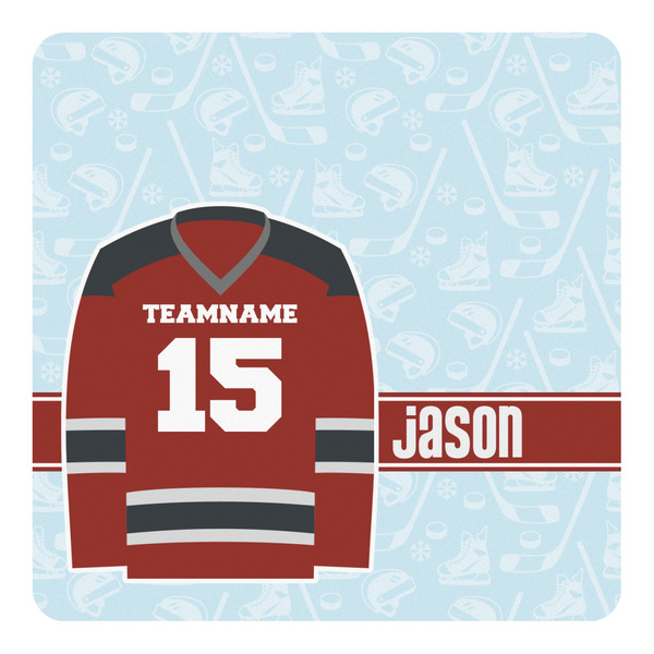 Custom Hockey Square Decal - Large (Personalized)