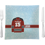 Hockey Glass Square Lunch / Dinner Plate 9.5" (Personalized)