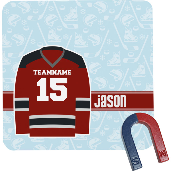 Custom Hockey Square Fridge Magnet (Personalized)