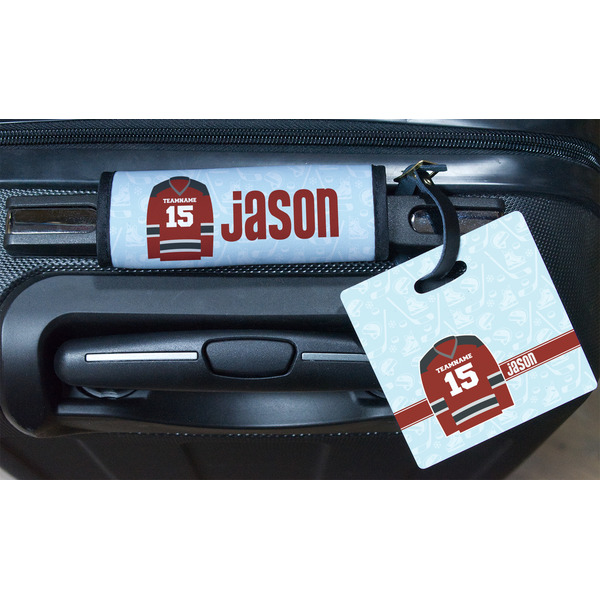 Hockey Square Luggage Tag & Handle Wrap - In Context
