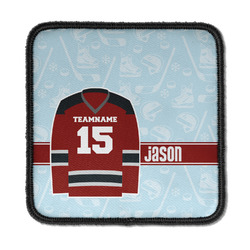 Hockey Iron On Square Patch w/ Name and Number