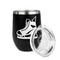 Hockey Stainless Wine Tumblers - Black - Single Sided - Alt View