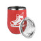 Hockey Stainless Wine Tumblers - Coral - Double Sided - Alt View