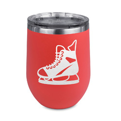 Hockey Stemless Stainless Steel Wine Tumbler - Coral - Double Sided (Personalized)