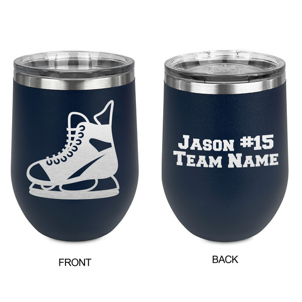 Hockey Stainless Wine Tumblers - Navy - Double Sided - Approval