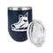 Hockey Stainless Wine Tumblers - Navy - Single Sided - Alt View