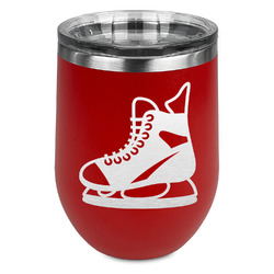 Hockey Stemless Stainless Steel Wine Tumbler - Red - Double Sided (Personalized)