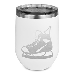 Hockey Stemless Stainless Steel Wine Tumbler - White - Single Sided