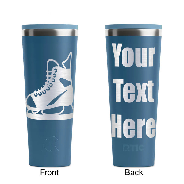 Hockey Steel Blue RTIC Everyday Tumbler - 28 oz. - Front and Back
