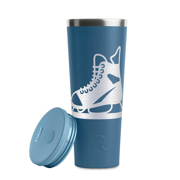 Hockey Steel Blue RTIC Everyday Tumbler - 28 oz. - Lid Off