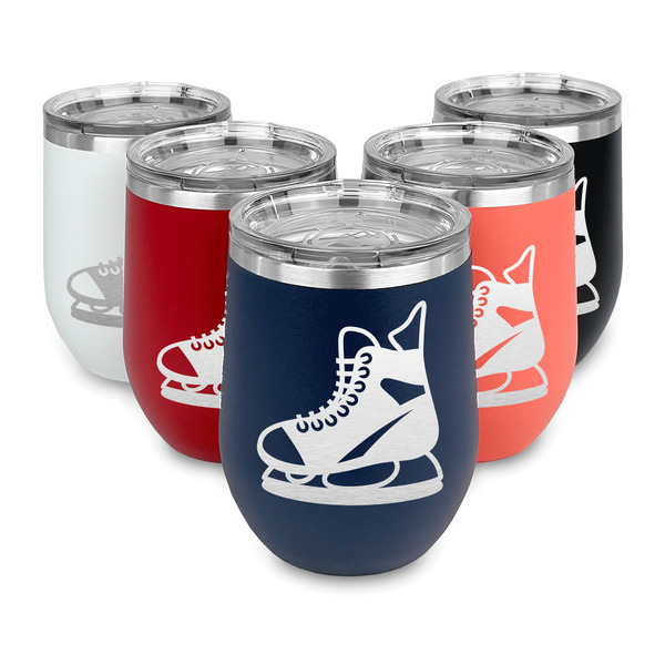 Hockey Steel Wine Tumblers Multiple Colors