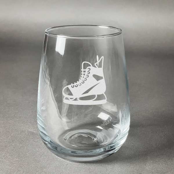Custom Hockey Stemless Wine Glass - Engraved