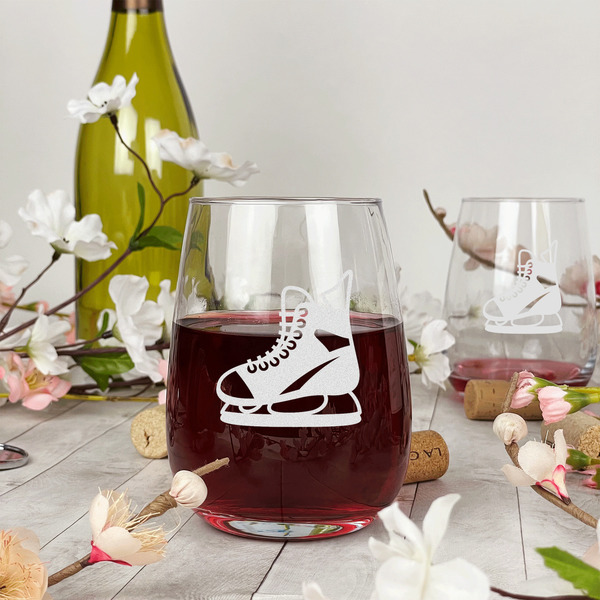 Hockey Stemless Wine Glass - In Context