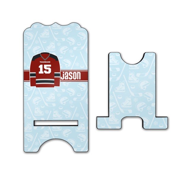 Hockey Stylized Phone Stand - Front & Back - Large
