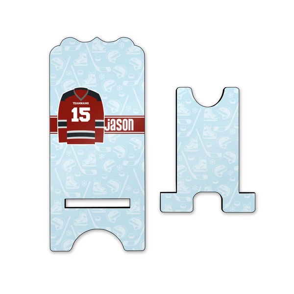 Hockey Stylized Phone Stand - Front & Back - Small