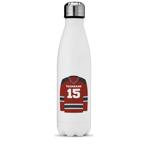 Custom Hockey Water Bottle - 17 oz. - Stainless Steel - Full Color Printing (Personalized)