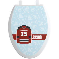 Hockey Toilet Seat Decal - Elongated (Personalized)