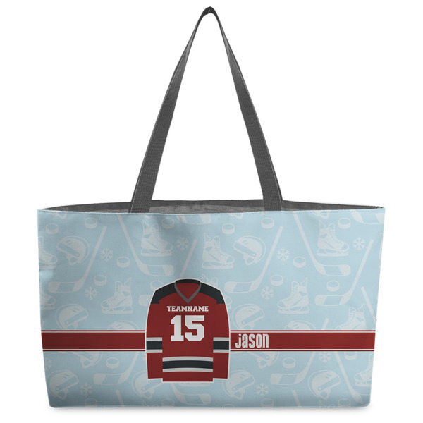 Custom Hockey Beach Totes Bag - w/ Black Handles (Personalized)