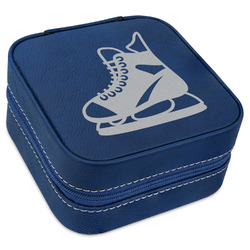 Hockey Travel Jewelry Box - Navy Blue Leather
