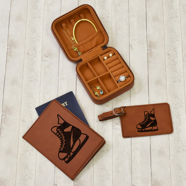 Hockey Travel Jewelry Boxes - Leather - Rawhide - In Context