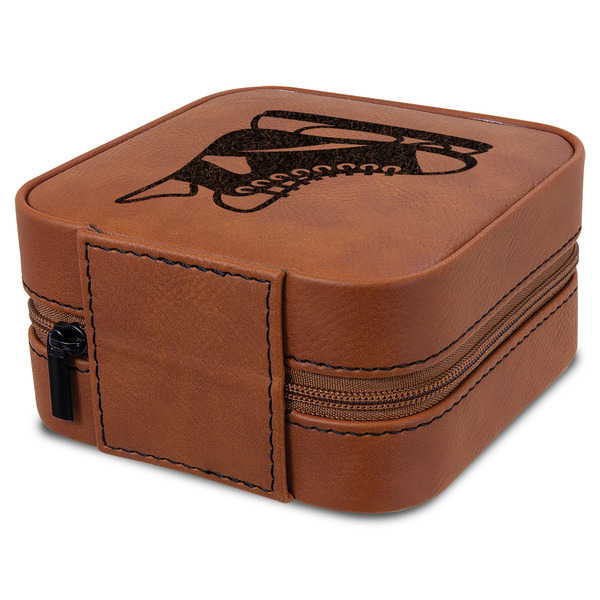 Hockey Travel Jewelry Boxes - Leatherette - Rawhide - View from Rear