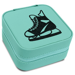 Hockey Travel Jewelry Box - Teal Leather