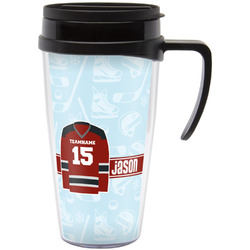 Hockey Acrylic Travel Mug with Handle (Personalized)