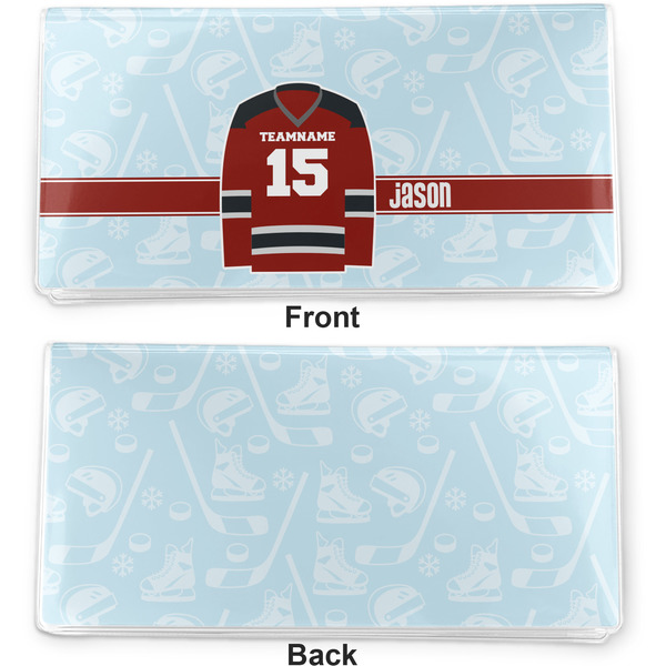 Hockey Vinyl Check Book Cover - Front and Back