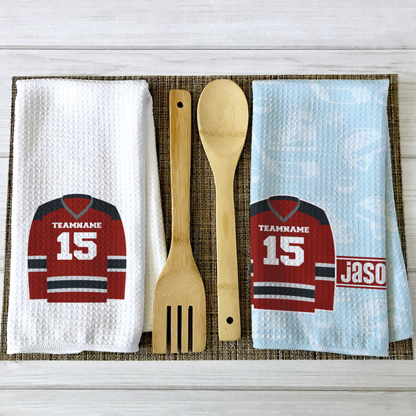Hockey Waffle Weave Towels - 2 Print Styles