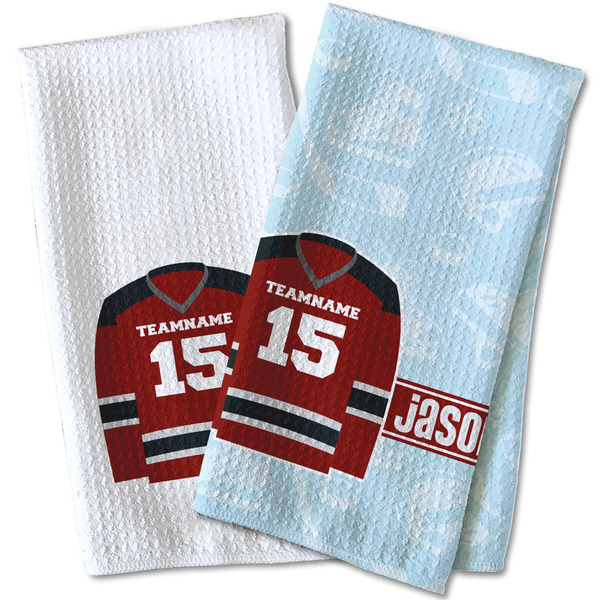 Hockey Waffle Weave Towels - Two Print Styles