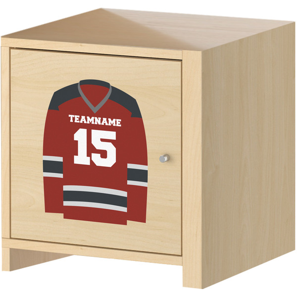 Hockey Wall Graphic on Wooden Cabinet