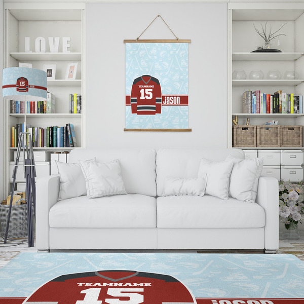Hockey Wall Hanging Tapestry - Portrait - IN CONTEXT