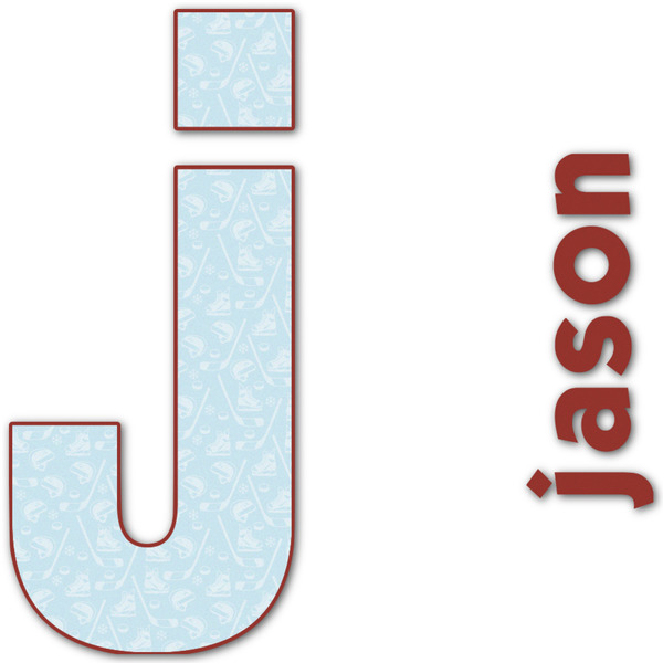 Custom Hockey Name & Initial Decal - Up to 9"x9" (Personalized)
