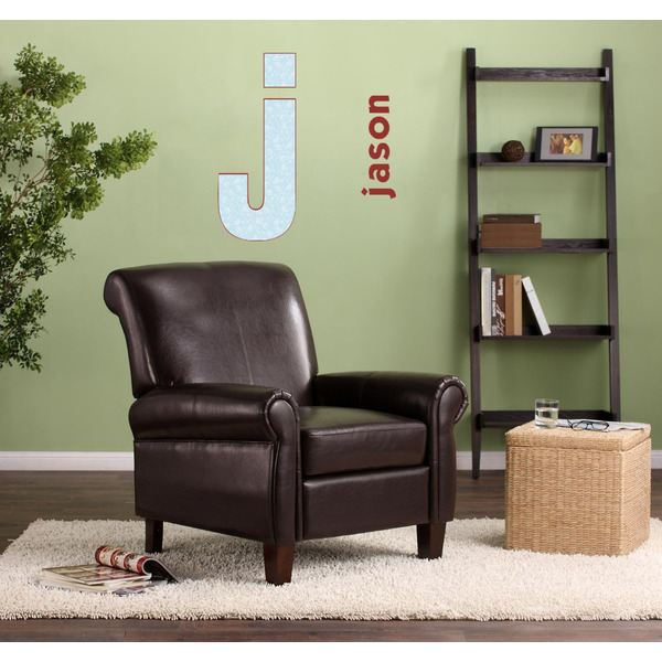 Hockey Wall Name & Initial Large on Living Room Wall