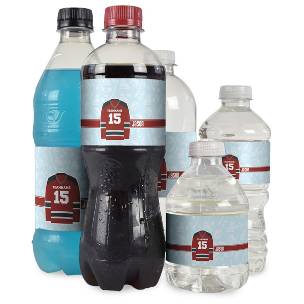 Hockey Water Bottle Label - Multiple Bottle Sizes