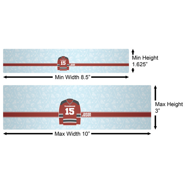 Hockey Water Bottle Labels w/ Dimensions