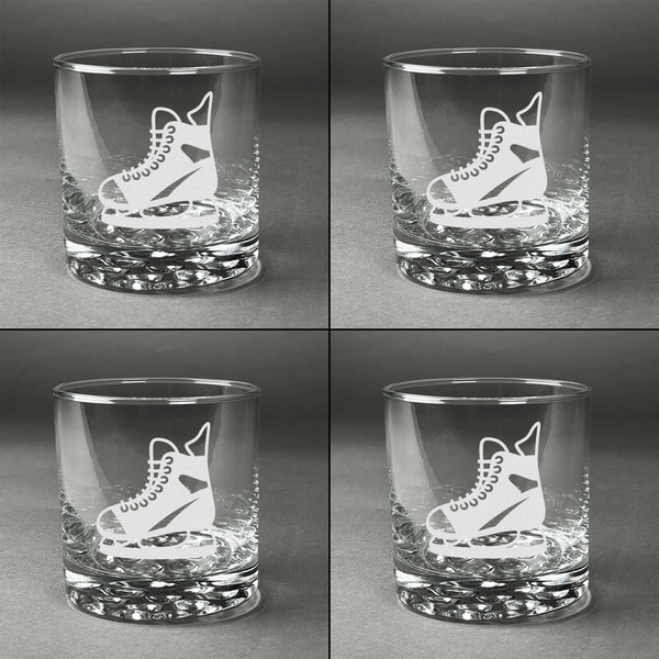 Hockey Whiskey Glasses - Set of 4 all Engraved