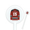 Hockey White Plastic 5.5" Stir Stick - Round - Closeup