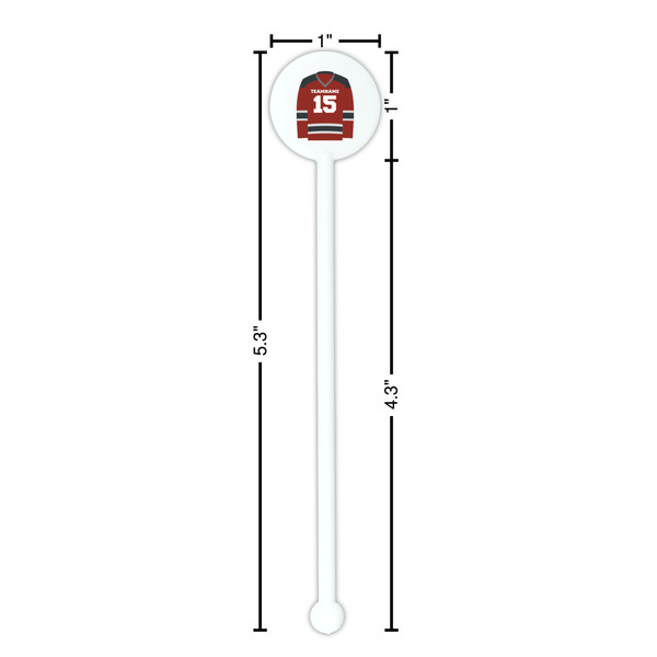 Hockey White Plastic 5.5" Stir Stick - Round - Dimensions